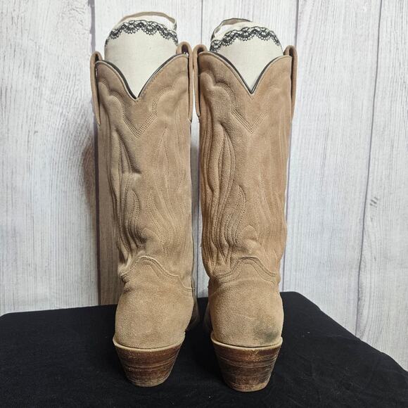 VTG Frye Tan Suede Leather Made in USA Boots, Style 3845, size 7.5 D main image 7